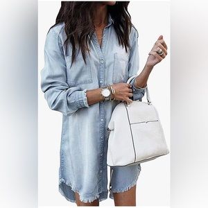 Mid length denim dress